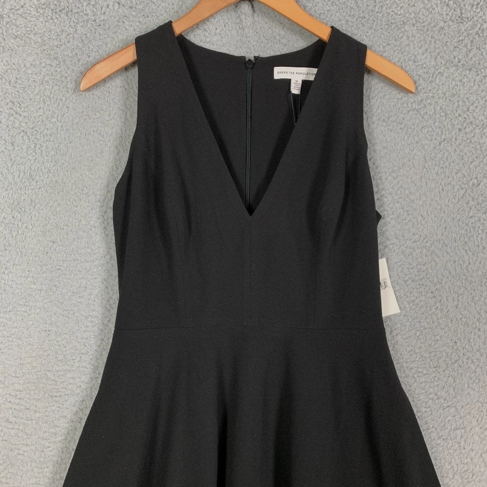 NWT Dress The Population Catalina Dress Size Medium Black Sleeveless Crepe $182 - Picture 5 of 13